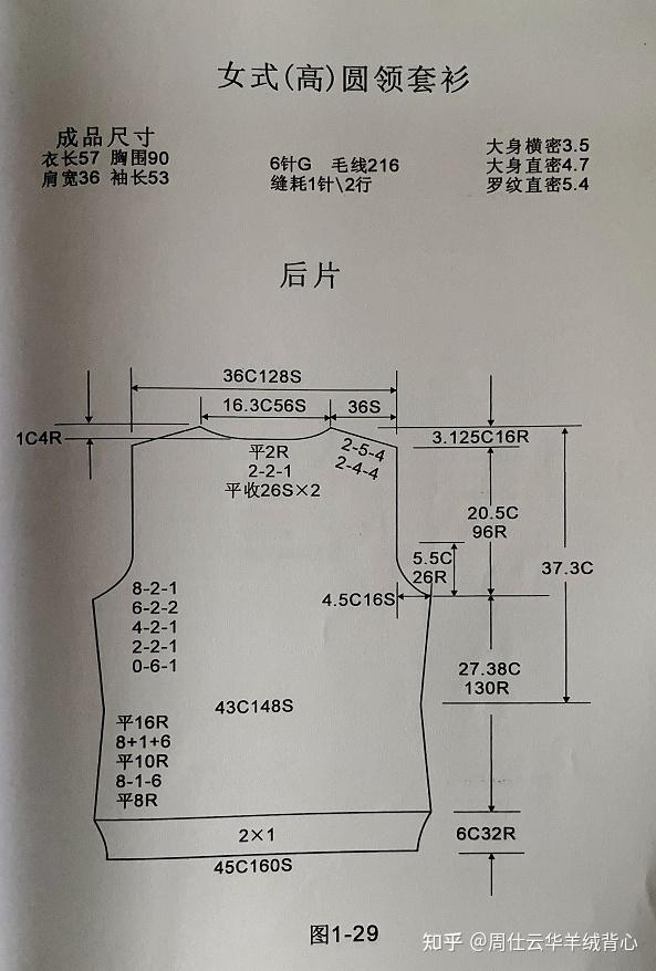 两股羊绒衫编织尺寸图片