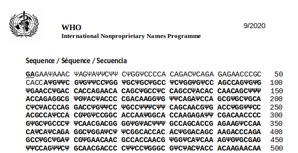 自然界將3個核苷酸(nucleotides)組合成一個密碼子(codon),世界衛生