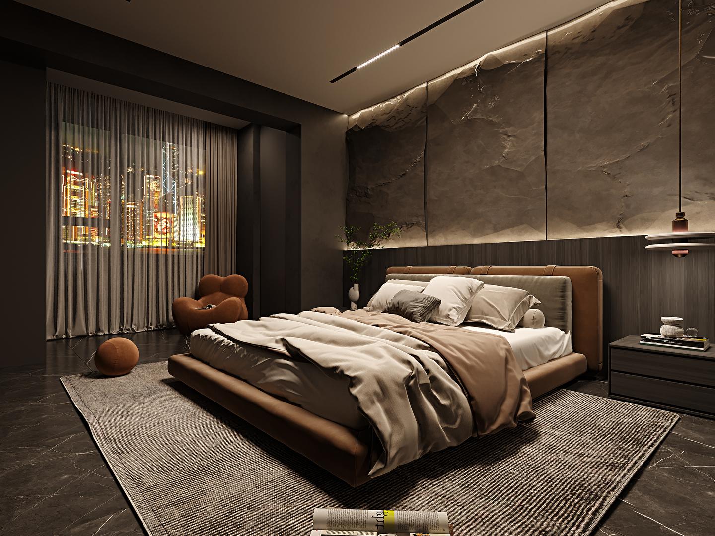 哈尔滨装修公司丨天午盛装饰丨70㎡loft性冷淡的暗黑系风格竟然这么美