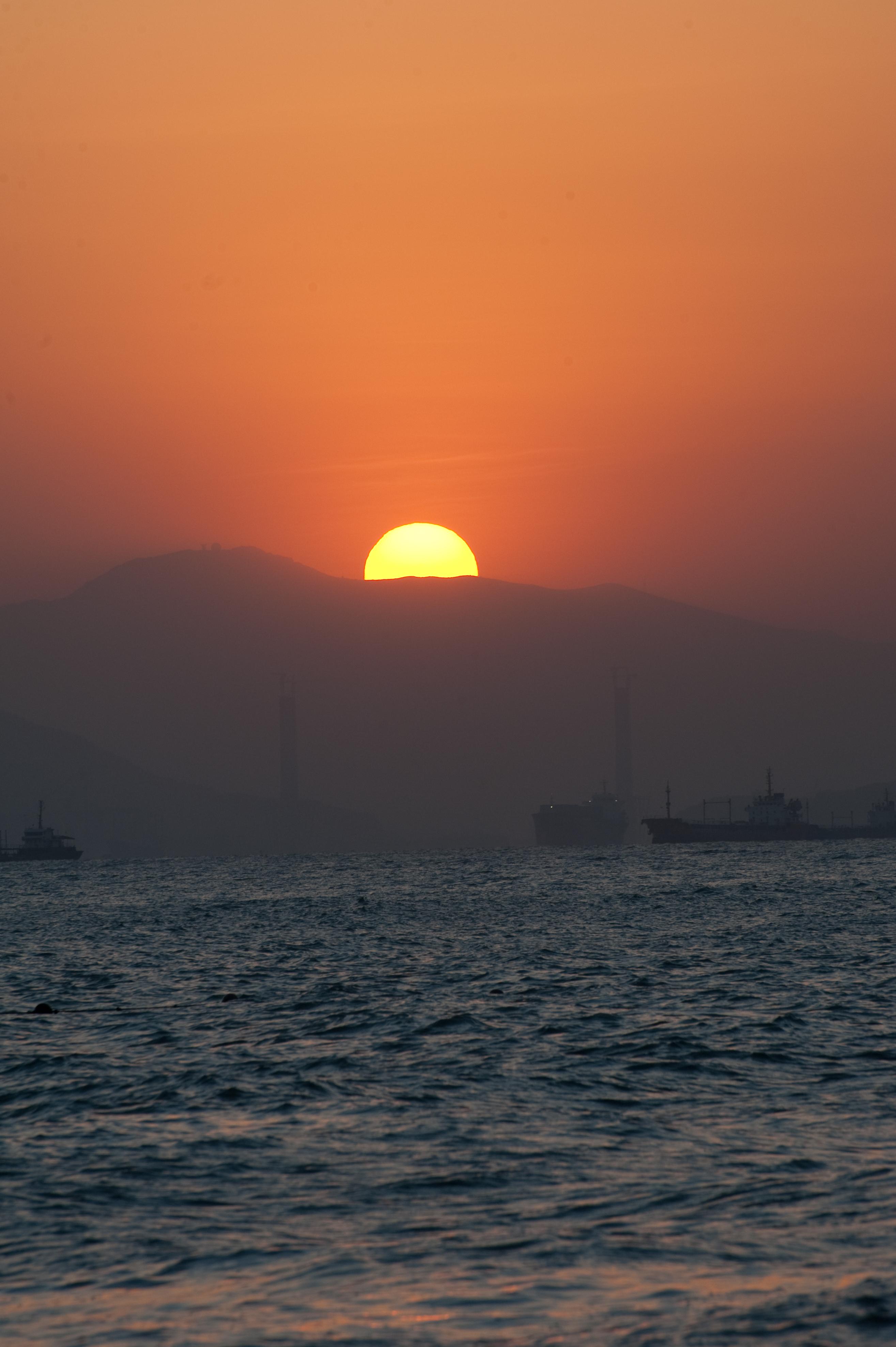 海上日落 真实图片