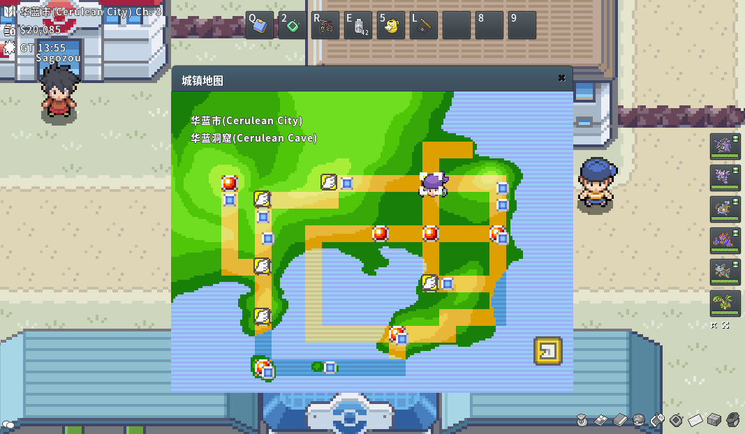 【pokemmo】打完了枯叶市,怎么去紫苑镇?