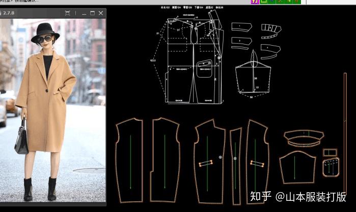 服裝打版o型落肩袖女外套打版裁剪製圖