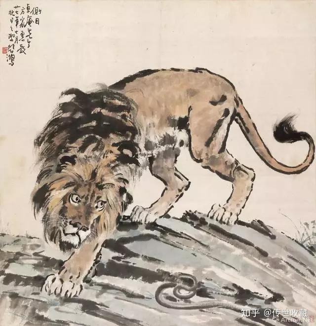 震撼拍场！徐悲鸿《雄狮侧目》3335万元版成交，一睹为快- 知乎