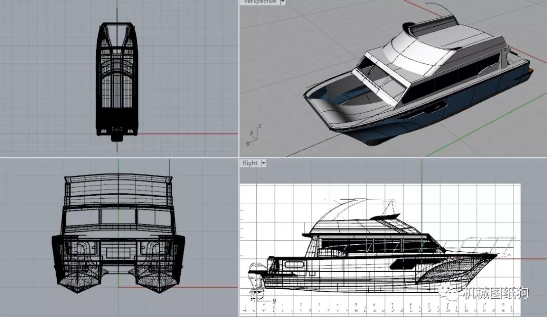 海洋船舶catamaranbangunan双体船造型3d图纸rhino设计