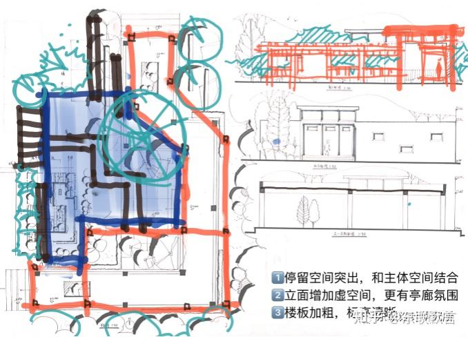 景观讲堂06丨东大常考园林建筑类型之"亭廊组合"评图小结及干货分享
