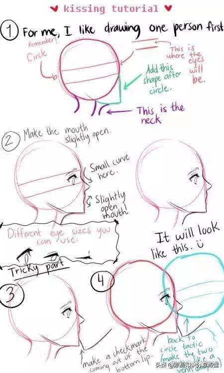 手把手教你KISS亲吻构图怎么画！脸红心跳亲亲效果图 - 知乎