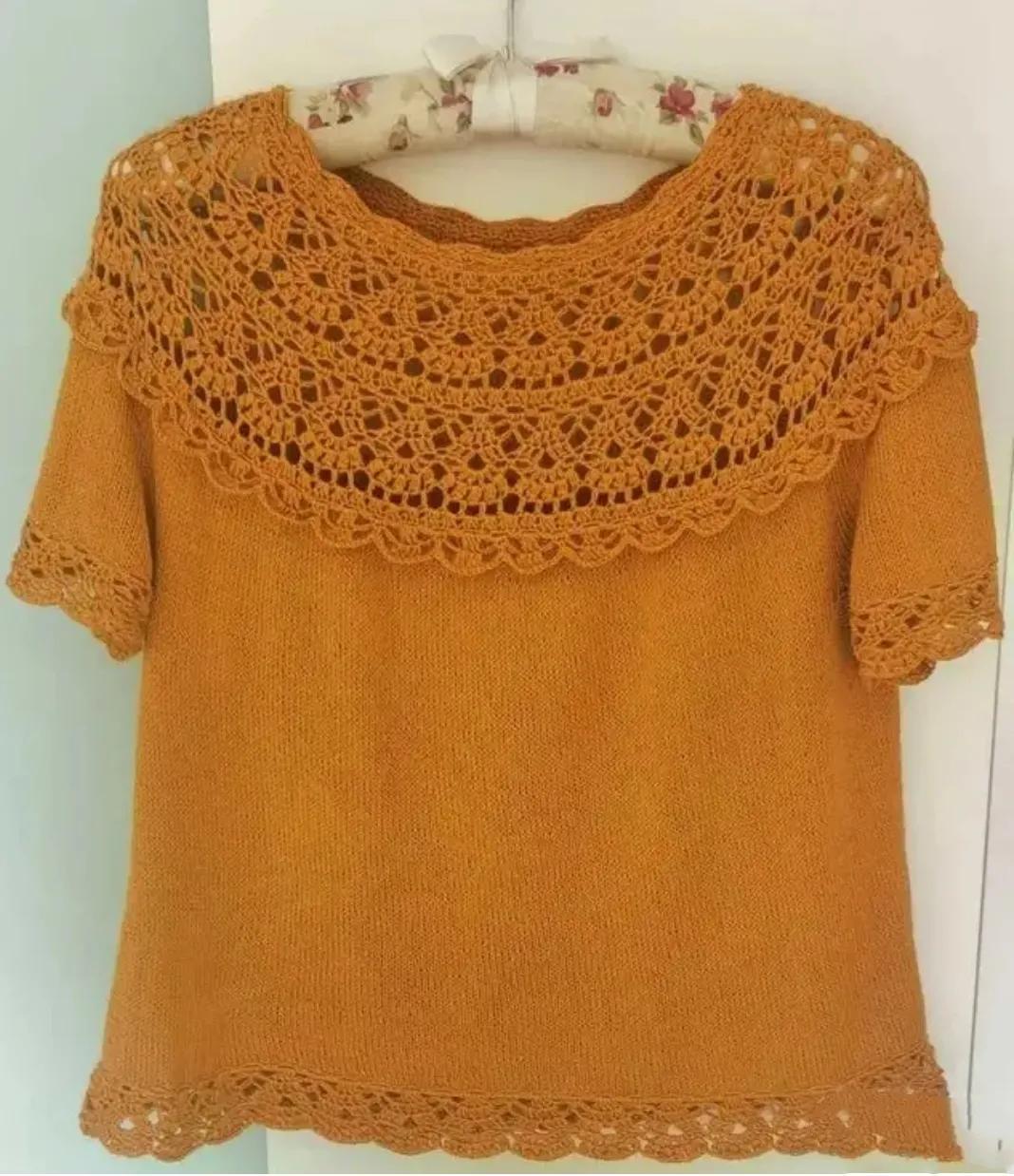 夏天穿亚麻小衫编织,钩针和毛衣针和织的一款,文章配视频讲解 - 知乎