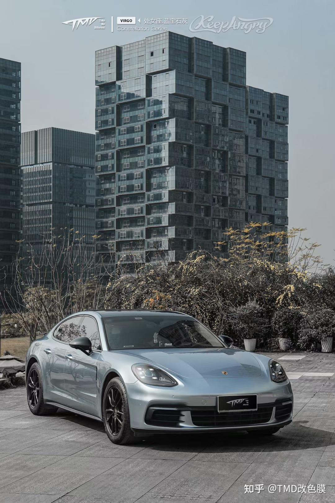 保时捷帕拉梅拉tmd潮牌改色膜处女座蓝宝石灰