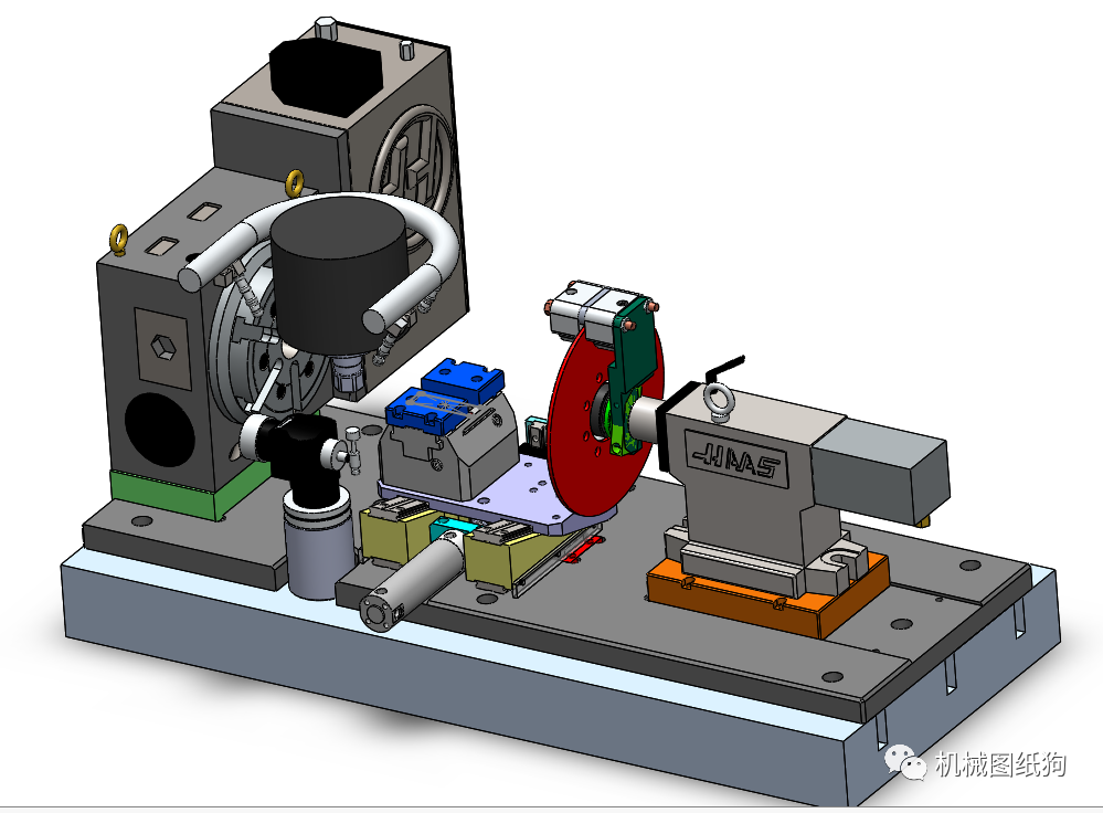 工程机械haas机床rotary旋转轴3d数模图纸solidworks设计