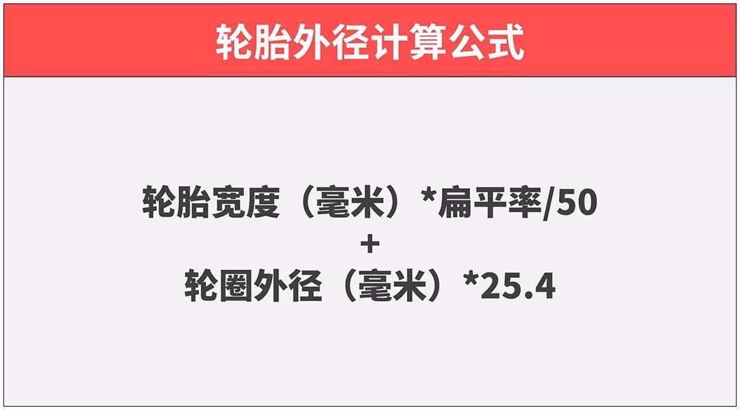 一般而言,轮胎的外径计算方法为:轮胎宽度扁平率%*2 轮圈外径*25.4.
