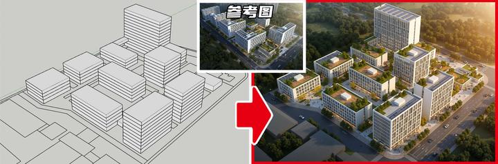 草图/草模/精模/配景全覆盖:Al精准渲染鸟瞰图指南 - 知乎