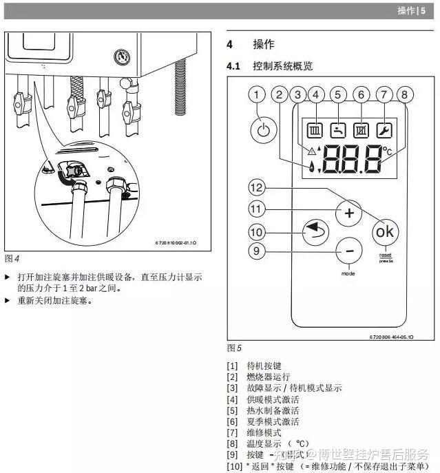 博世壁挂炉按钮示意图图片