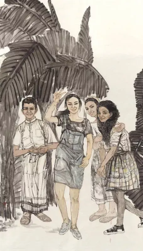 指导老师:王赞 顾迎倪凡晴	《云图回音》	240x167cm指导老师:王赞