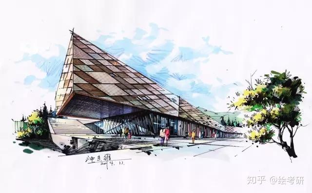 建筑马克笔手绘色彩表达 - 知乎