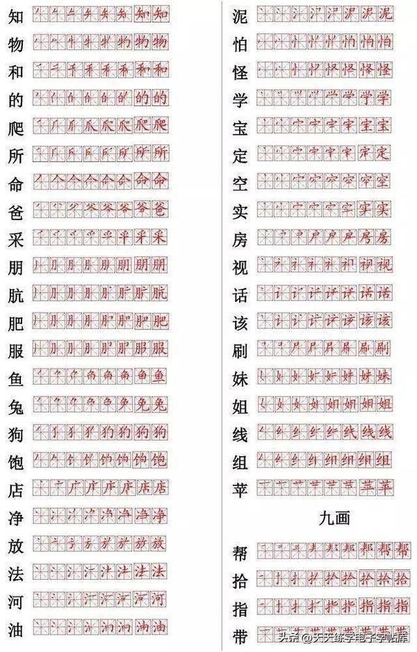 汉字书写笔顺口诀,基本功正楷 - 知乎