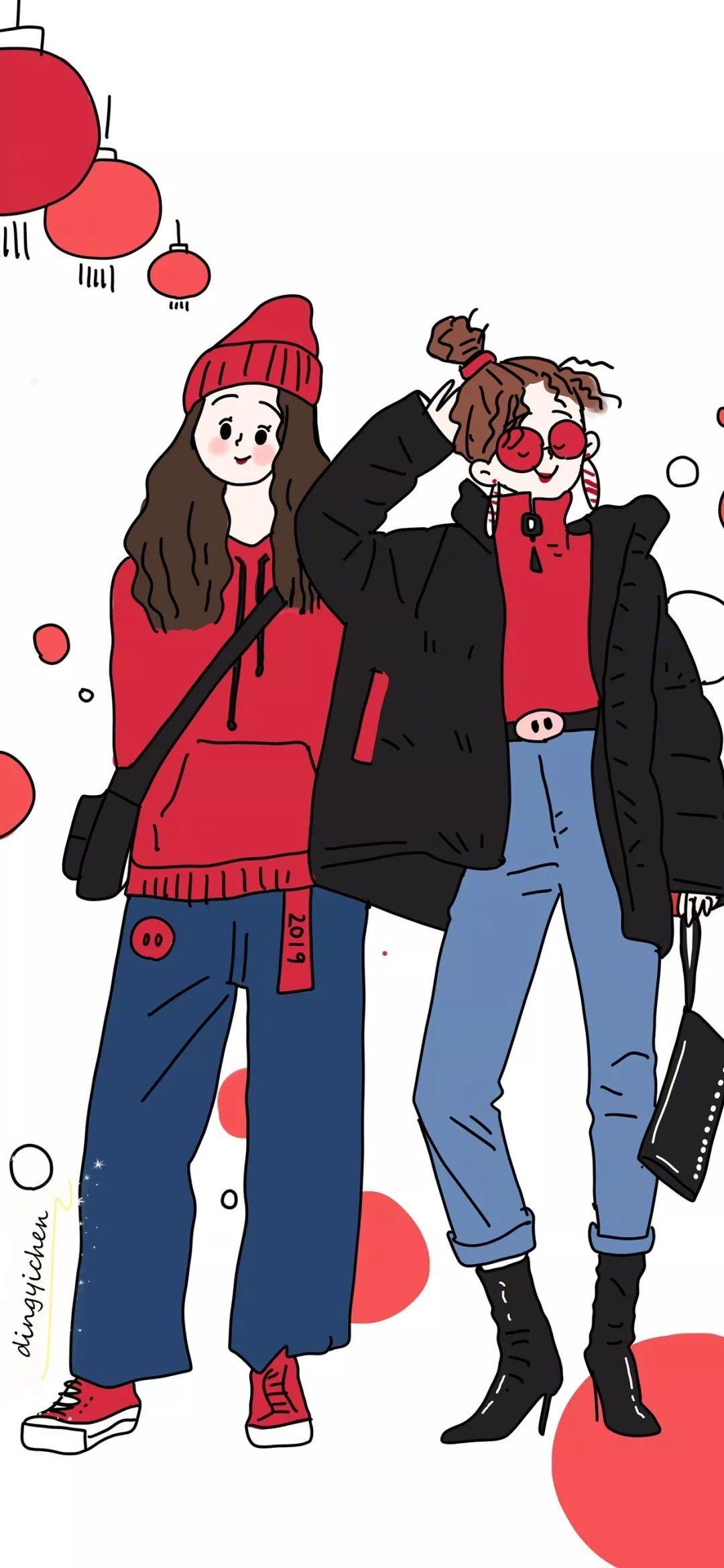 求闺蜜壁纸,最好是那种两个人的背影或者一起奔跑的,色调是那种不太亮