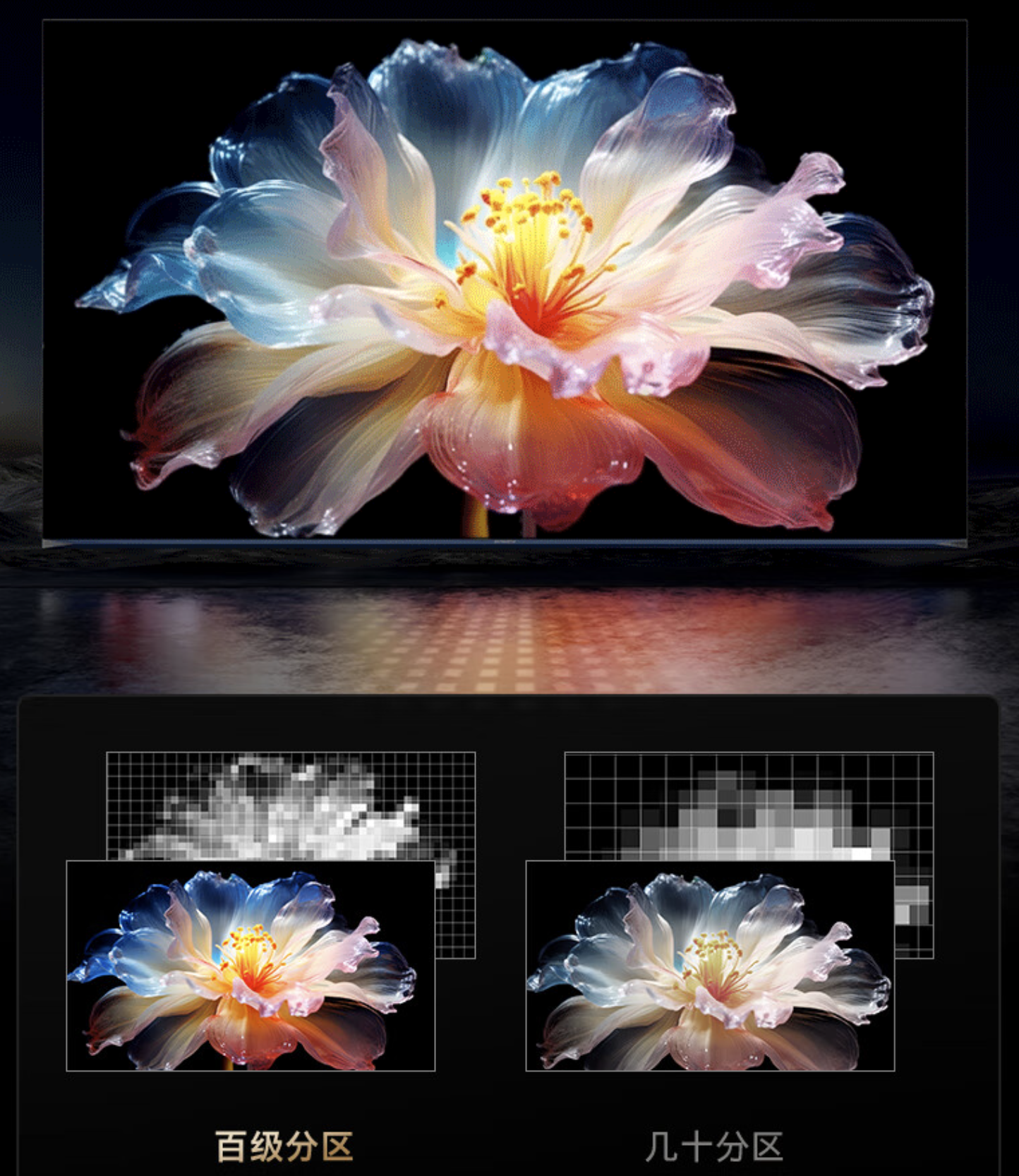 精确控制每颗灯珠的明暗亮度,达到亮部流光溢彩,暗部细节分明的效果