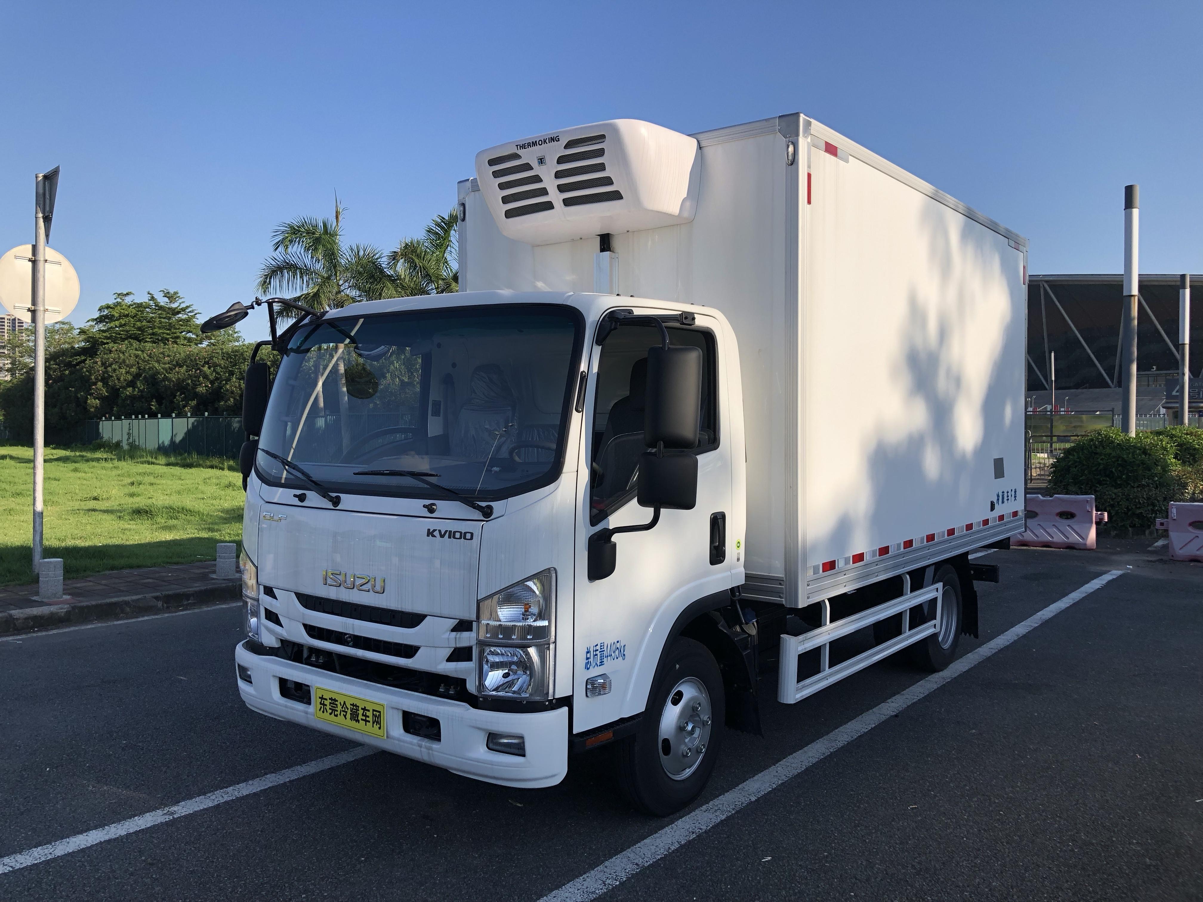 东莞冷藏车网:庆铃五十铃kv100:配置油刹,轴距3360,70大梁,700轮胎