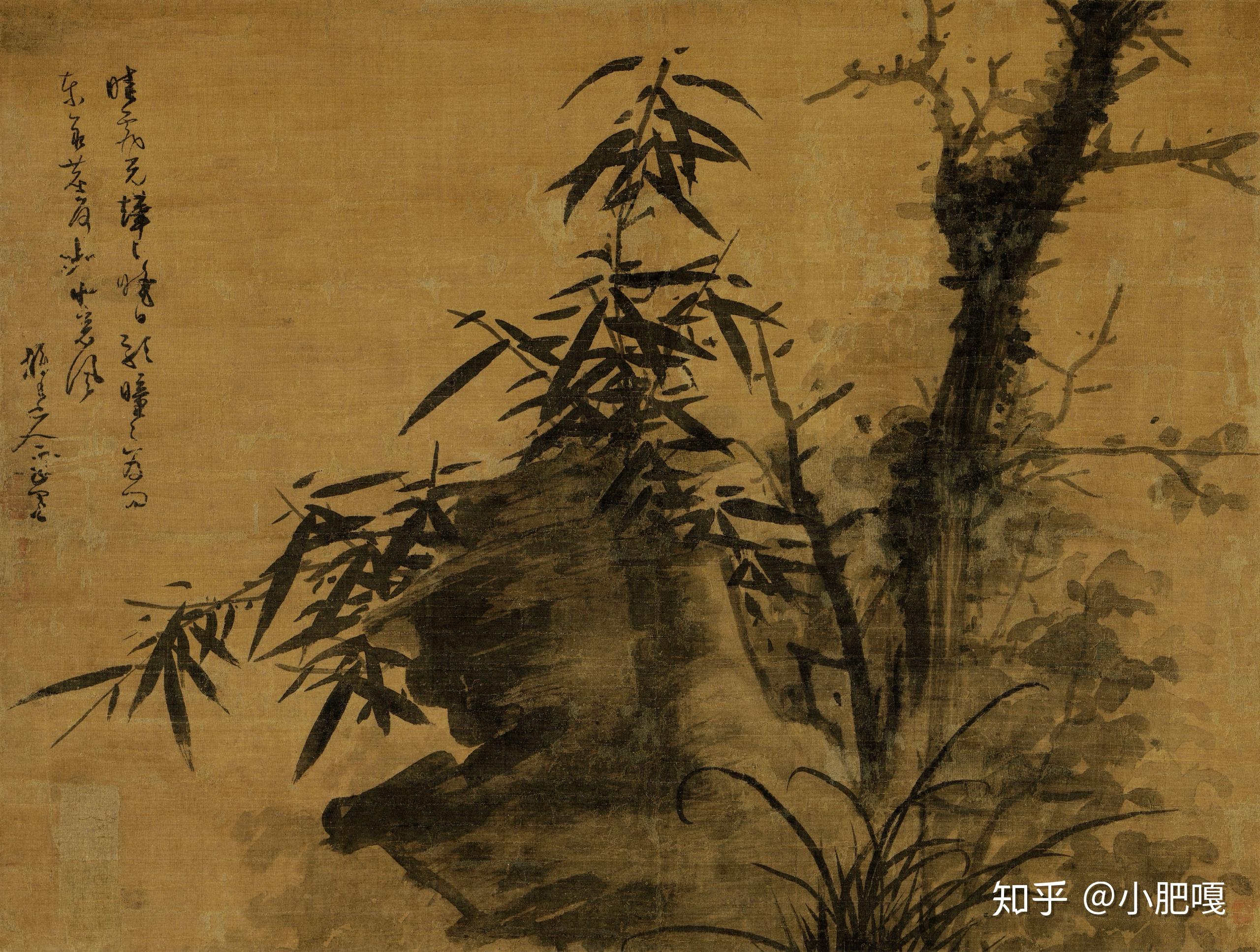 (北京故宫的《枯木竹石图》)怀疑这套册页的两幅可能是吴镇的迷弟姚綬