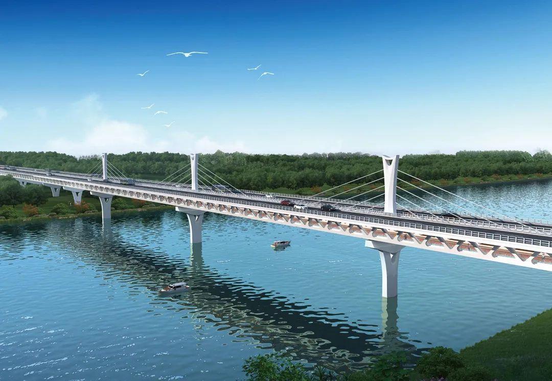 赣州首座跨江双层景观大桥完成首轮顶推