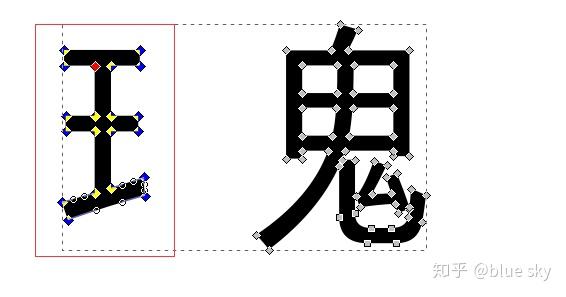 由于这里面涉及到拆字,需要把瑰拆成王和鬼,所以直接使用svg的text是