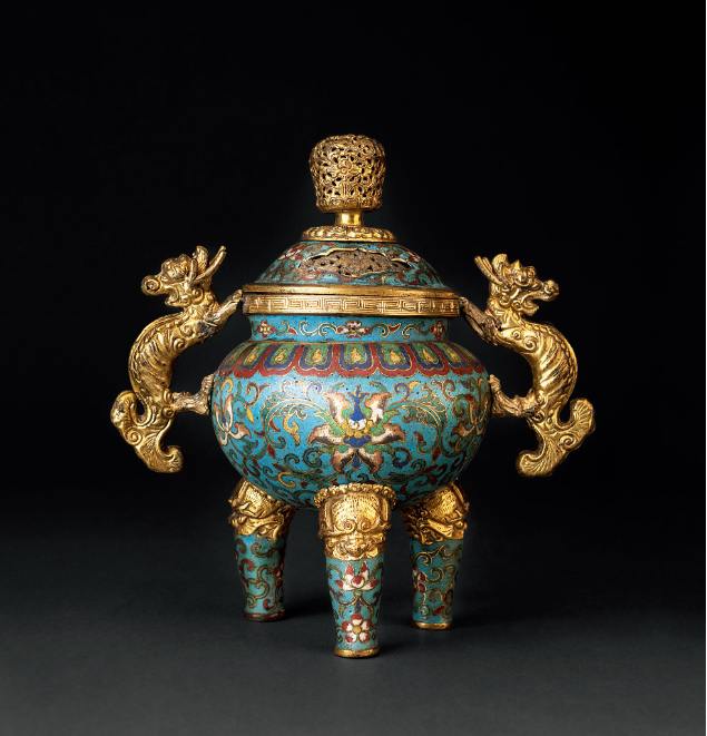 中国 清時代　銅製 象嵌 乾隆帝手 炙り手炉香炉 中国 清時代 銅製 象嵌 乾隆帝手 炙り手炉香炉 美術品・アンティーク