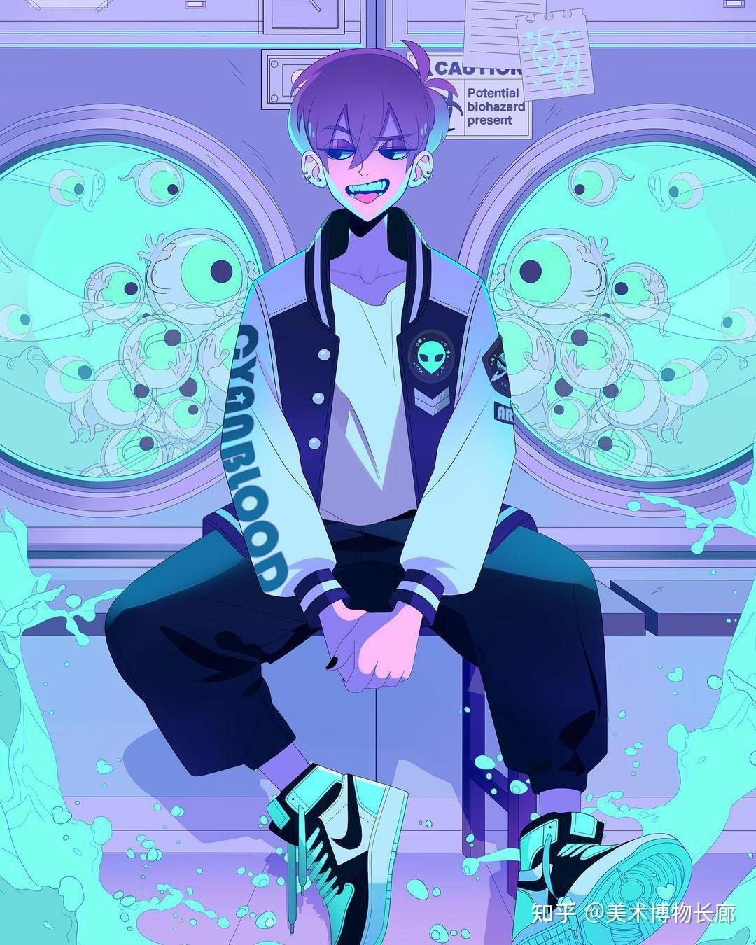 科幻风用色的人物插画 - 知乎