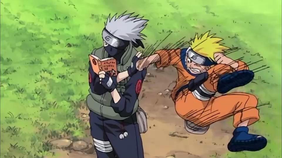 稍微用点脑子的鸣人也算是个聪明的存在但是依然逃不出被卡卡西蹂躏的