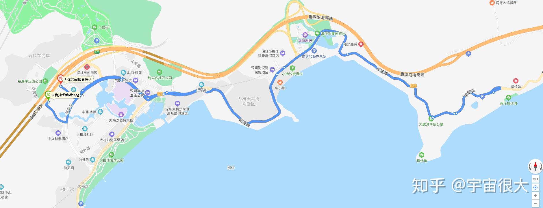 盐田海滨栈道地图图片