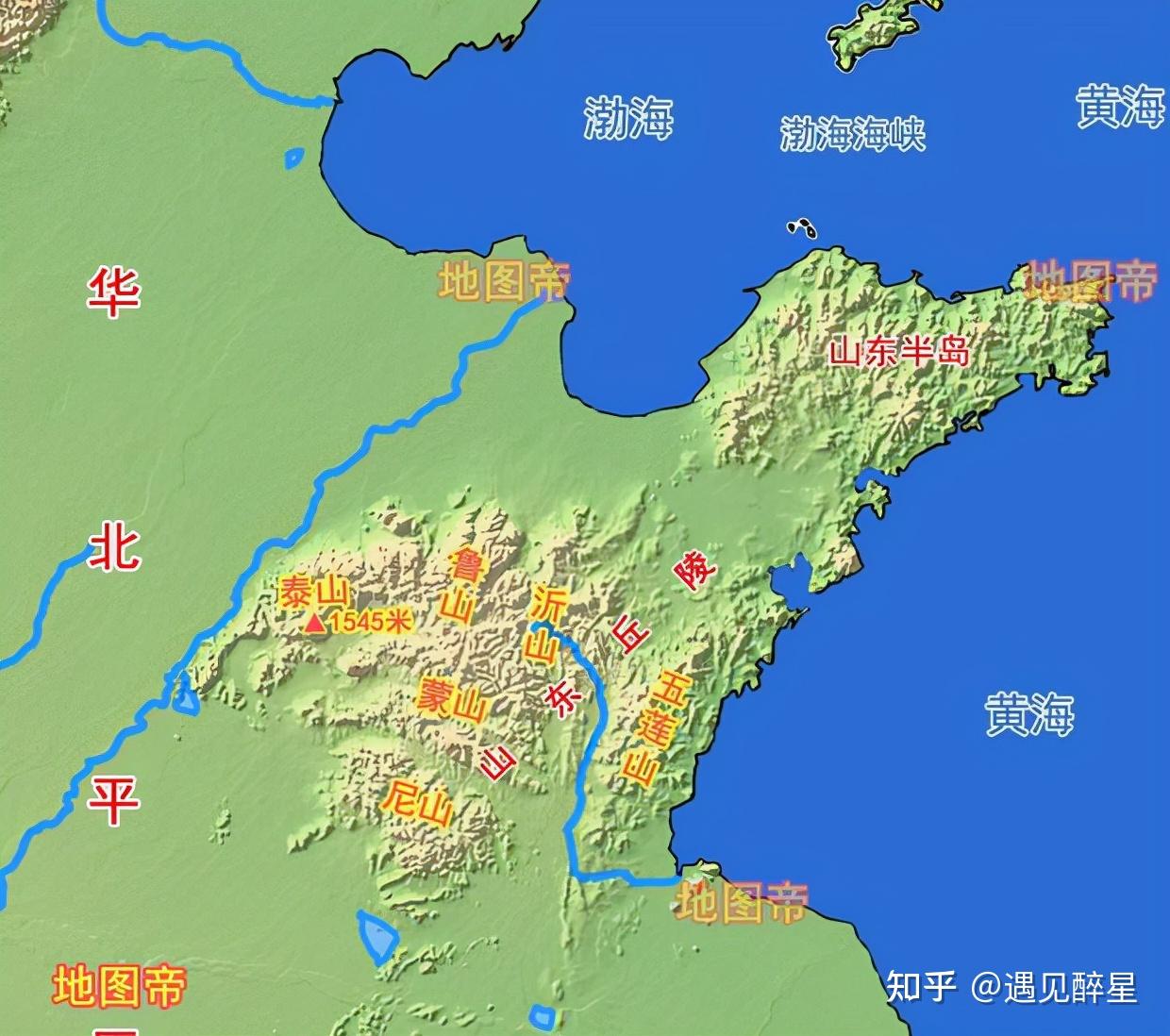 山东半岛地形图地貌图片