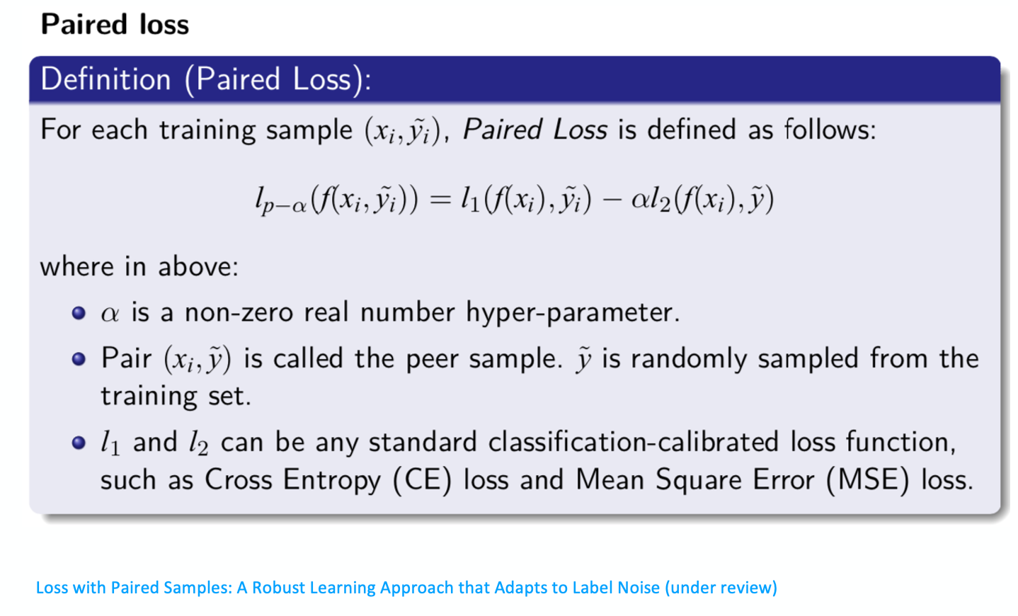 approach that adapts to label noise(under review,关于peer