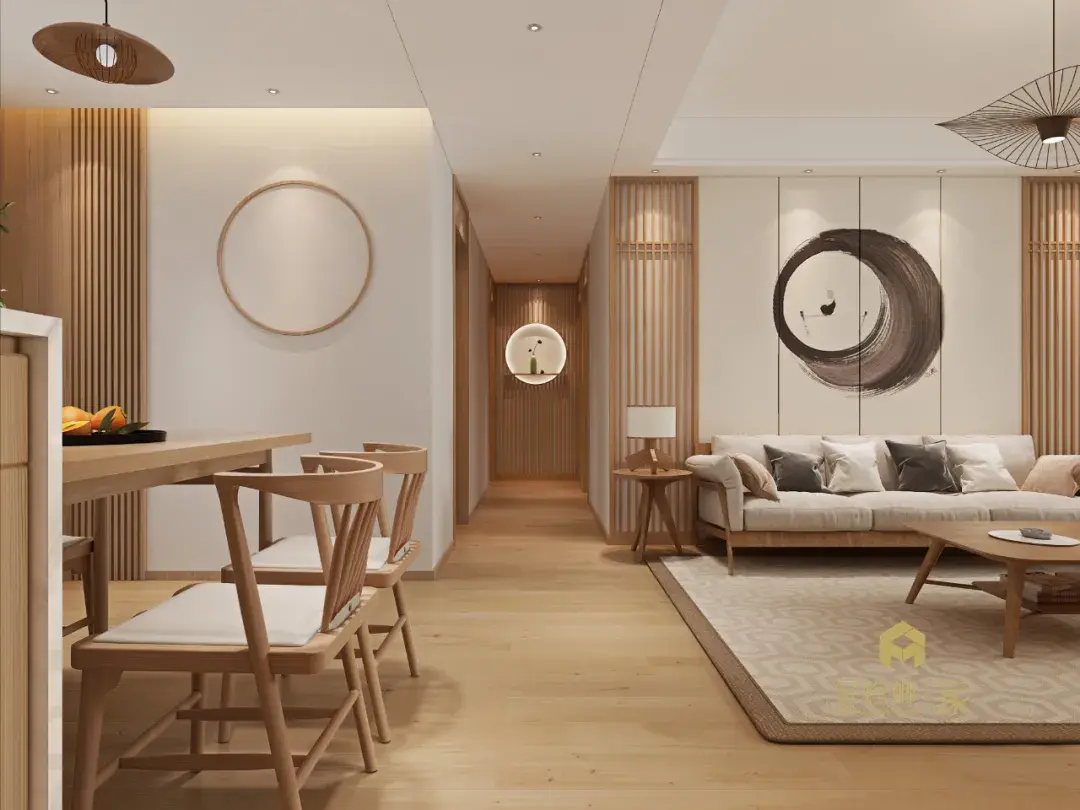 soul设计▏120㎡日式原木风造景入室地台内嵌式水池绝美