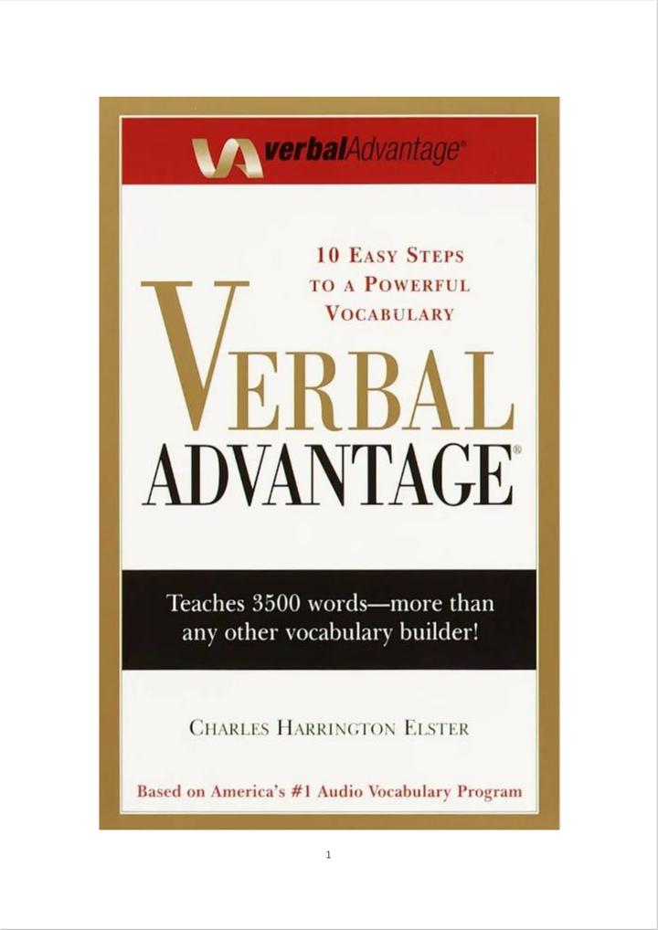 verbal advantage 中文版中英文对照level 2 word 1-10 - 知乎