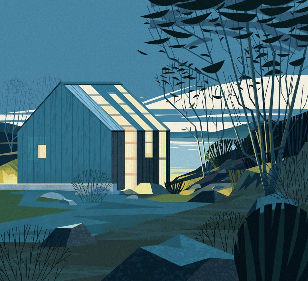 建筑与室内作品集中的渲染图最常使用抽象的拼贴艺术风格(collage