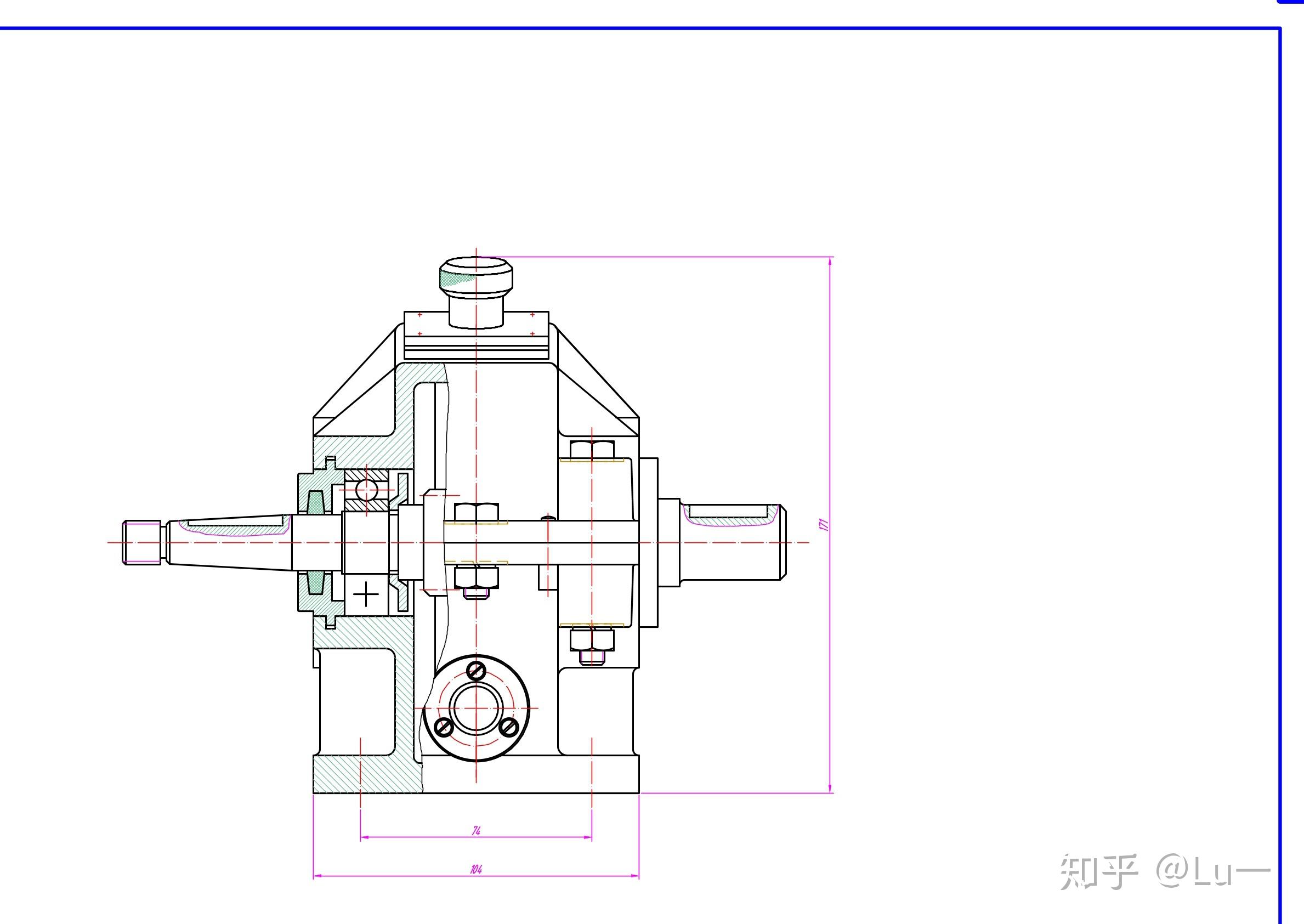 一级减速器装配图测绘(课设)