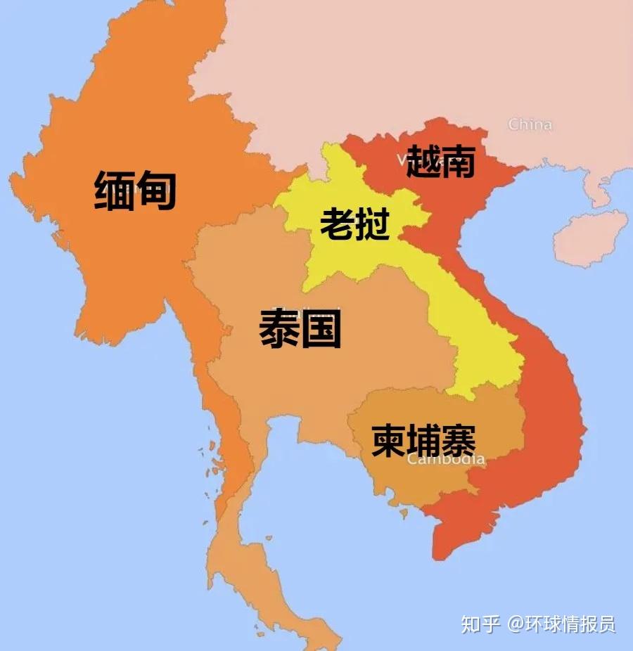 泰国和缅甸在中南半岛的位置泰国和缅甸,不仅现在是中南半岛面积第