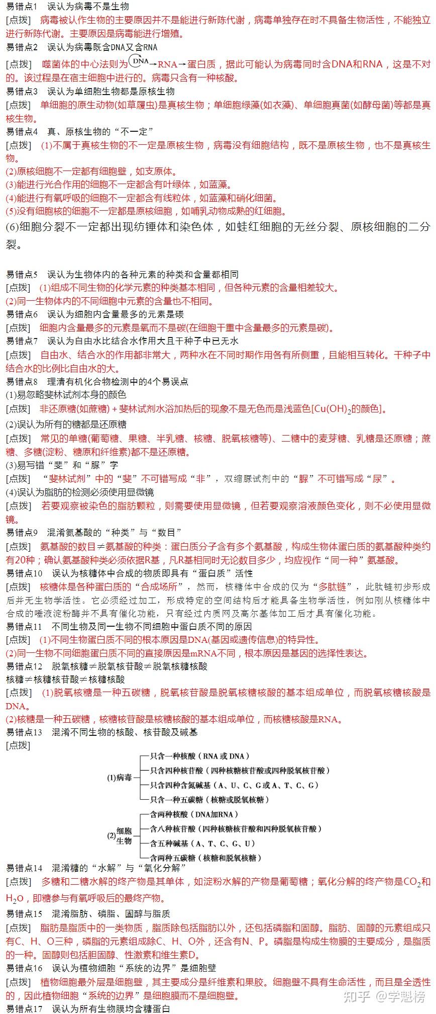 包含高考全科易错点汇总（全册）的词条