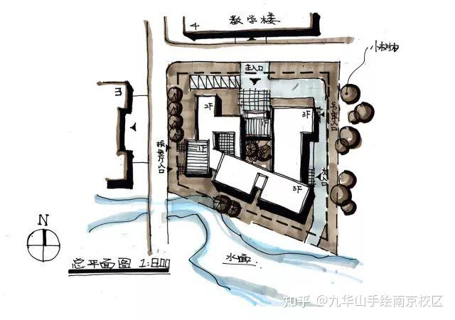 建筑学考研快题方案之总平,建筑总平的设计表达图解解析,还不赶紧把我摸透!干货分享,收藏起来慢慢看! - 知乎