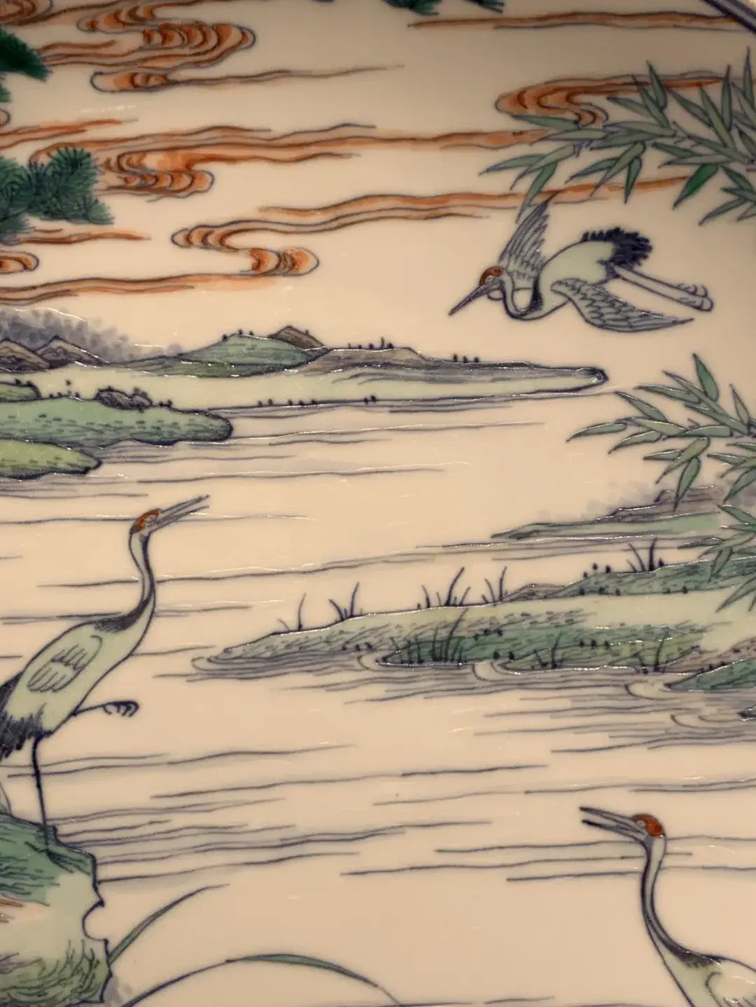 以瓷造境康熙斗彩鹤汀凫渚纹盘