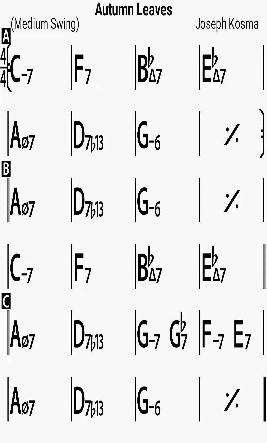 一次总结22个必学和弦进行流行爵士布鲁斯统统包含