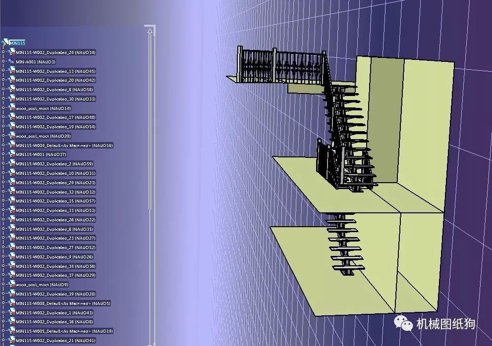生活艺术楼层间楼梯模型3d图纸step格式