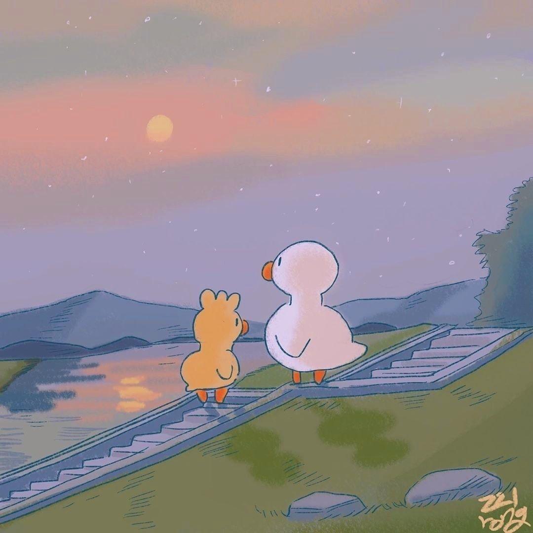 有什么治愈系背景图和头像分享