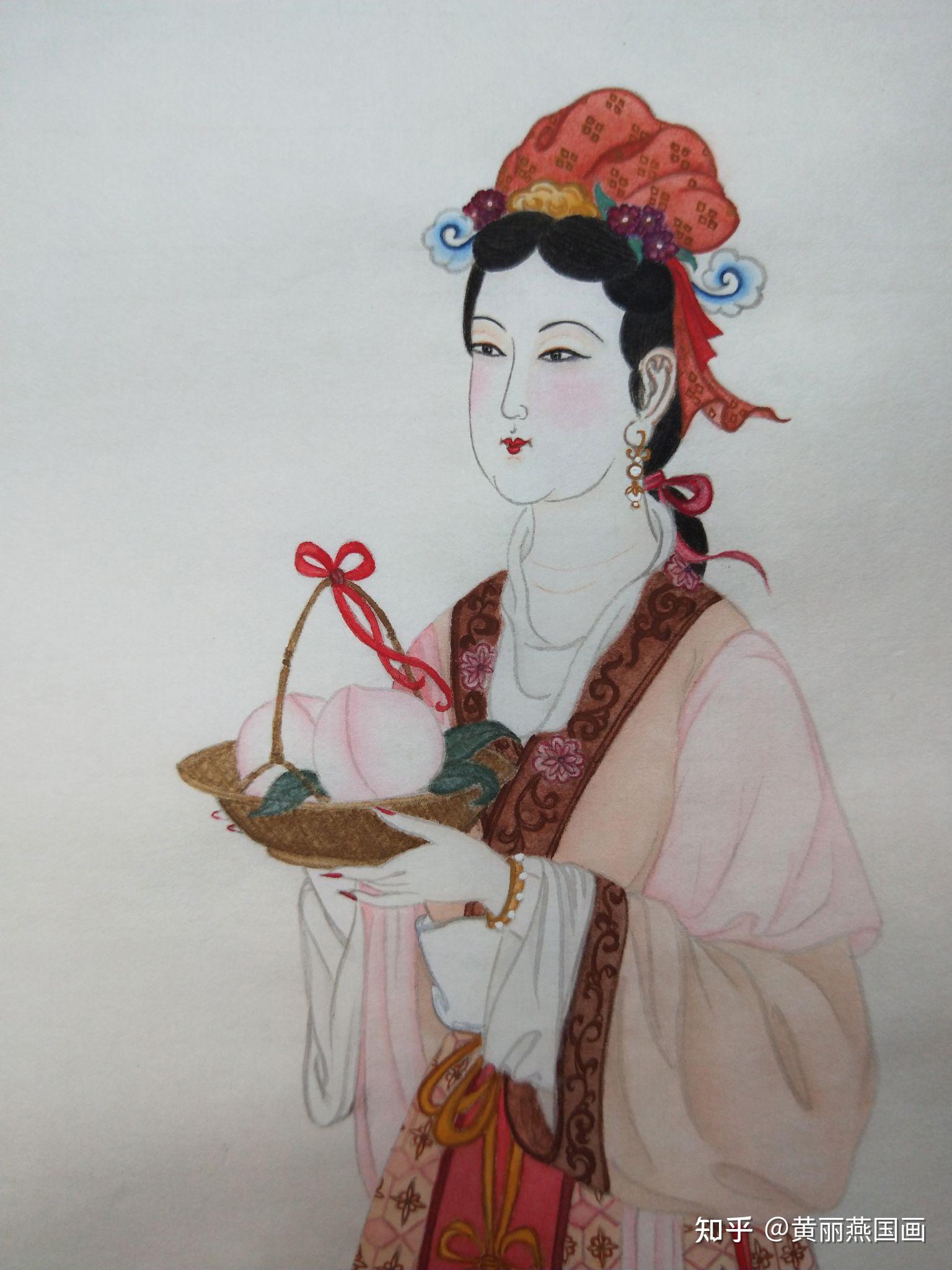 祝寿图(黄丽燕国画工笔画手绘寿桃祝寿延年图)