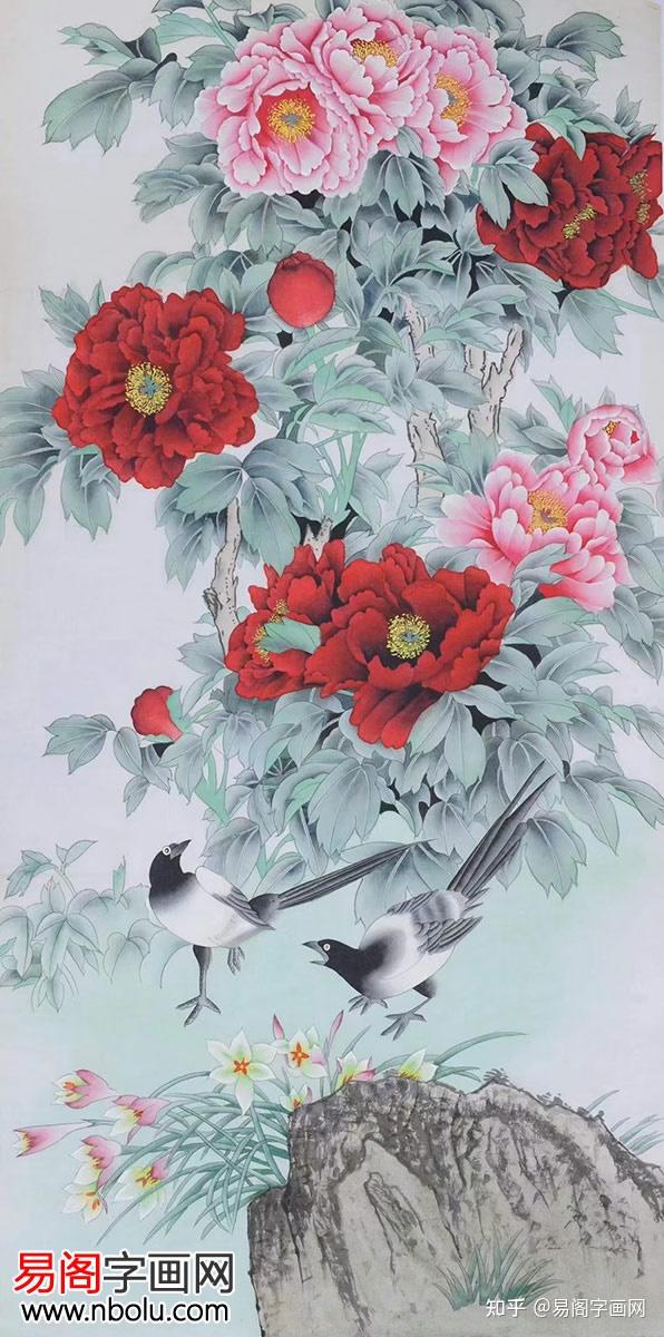 韩梅所绘的各类工笔画,尺幅大小不一,作品选色别致,风格脱俗