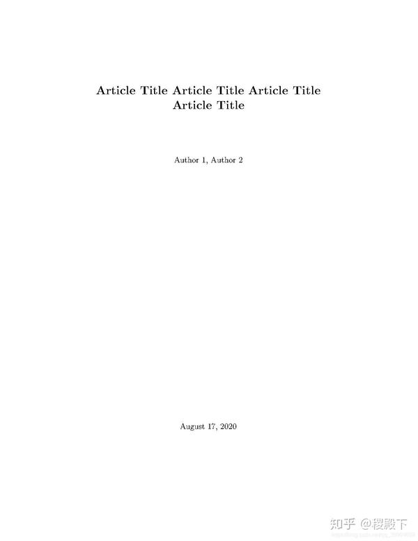 【LaTeX Template】Author Biography 知乎