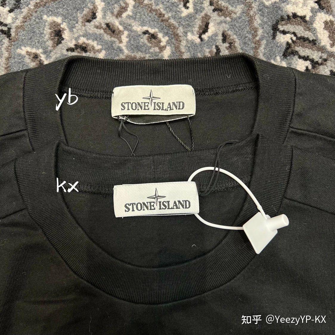 真假对比stoneislandss22logotee石头岛经典刺绣指南针袖标宽松圆领