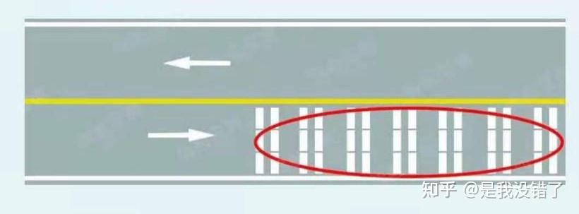 倾斜线条)禁止跨越对向车行道分界线(黄色斜线填充)接近障碍物标线禁
