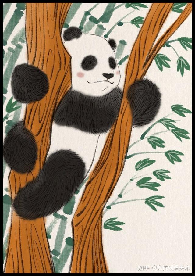 手绘素材|憨态可掬的动物《国宝大熊猫》