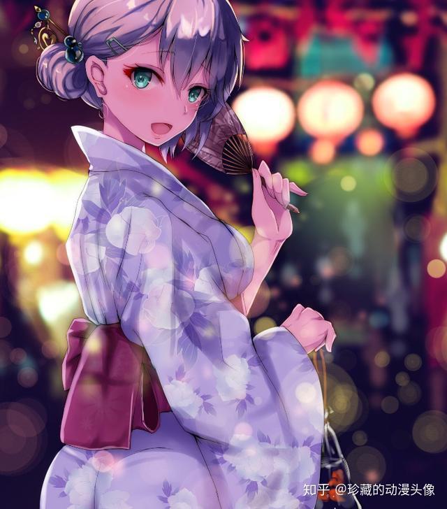 二次元和风美图欣赏身穿和服亭亭玉立颇有神韵的小姐姐