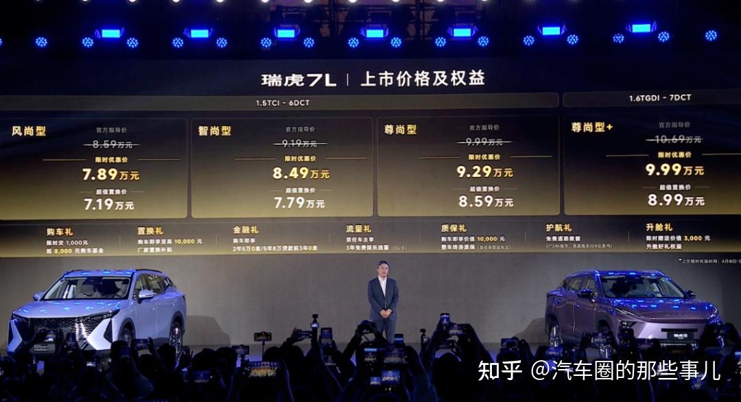 限时6.99万元起，奇瑞瑞虎7L/新款瑞虎7/瑞虎5运动版上市